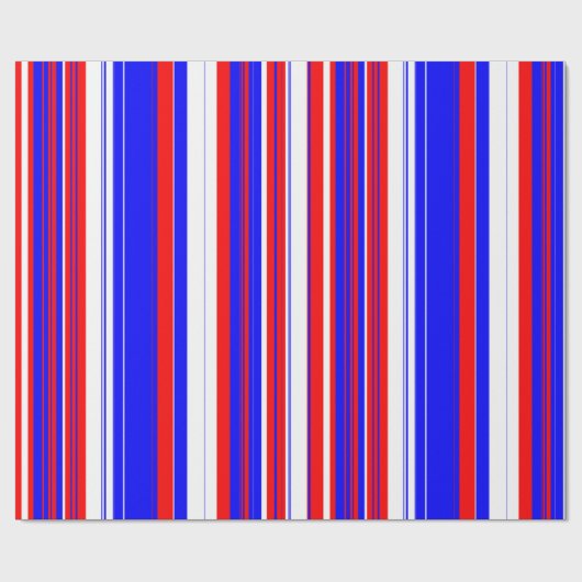 Rot-Weiß und Blaue Streifen Geschenkpapier (Flach)
