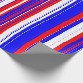 Rot-Weiß und Blaue Streifen Geschenkpapier (Ecke)