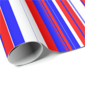 Rot-Weiß und Blaue Streifen Geschenkpapier (Rolleneckpunkt)