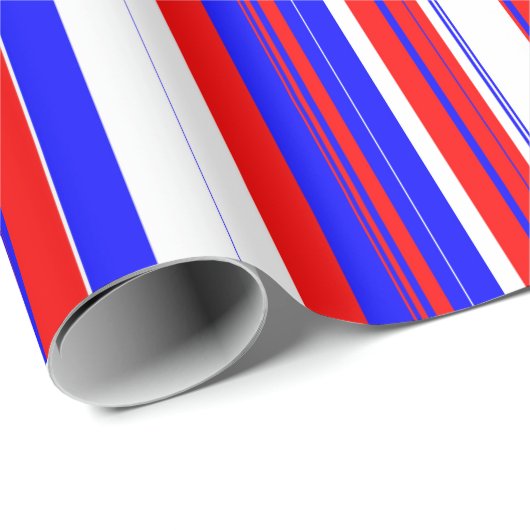 Rot-Weiß und Blaue Streifen Geschenkpapier (Rolleneckpunkt)