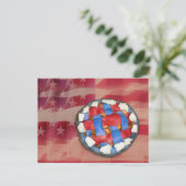 Rot, Weiß und Blauer Apfelkuchen Postkarte (Stehend Vorderseite)