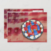 Rot, Weiß und Blauer Apfelkuchen Postkarte (Vorne/Hinten)