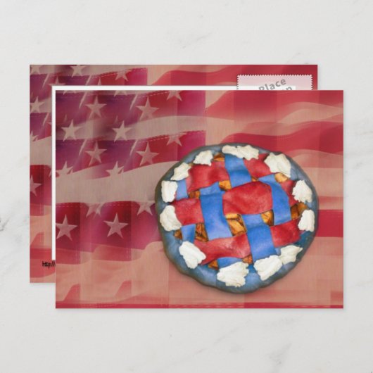 Rot, Weiß und Blauer Apfelkuchen Postkarte (Vorne/Hinten)