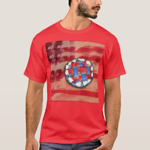 Rot, Weiß und Blauer Apfelkuchen T-Shirt