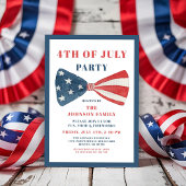 Rot, Weiß und Blauer Bow 4. Juli Einladung