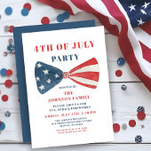 Rot, Weiß und Blauer Bow 4. Juli Einladung