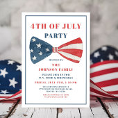 Rot, Weiß und Blauer Bow 4. Juli Einladung