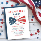 Rot, Weiß und Blauer Bow 4. Juli Einladung