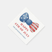 Rot, Weiß und Blauer Bow 4. Juli Serviette (Ecke)