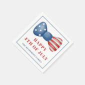 Rot, Weiß und Blauer Bow 4. Juli Serviette (Ecke)