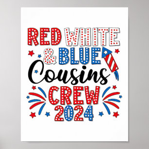 Rot-Weiß und Blauer Cousin Crew 4. Juli Cousin Poster