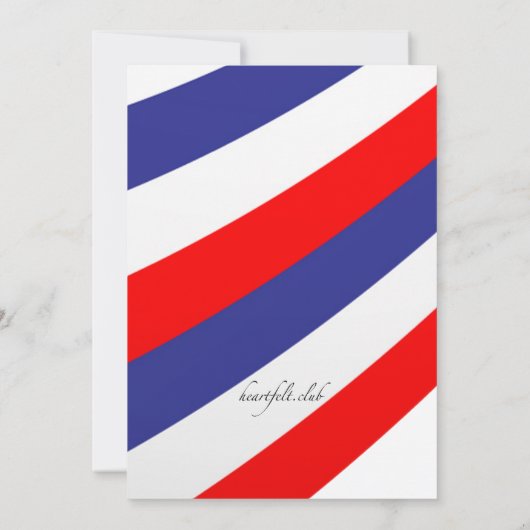 Rot-, Weiß- und Blauer Feier Einladung (Rückseite)