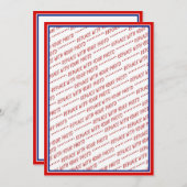 Rot-Weiß- und Blauer-Foto-Rahmen-Vorlage Einladung (Vorne/Hinten)