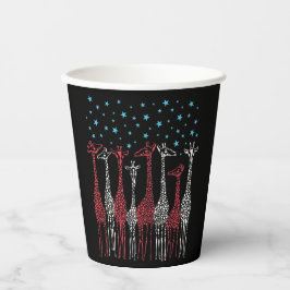 Rot-Weiß- und Blauer Giraffen 4. Juli Pappbecher