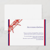Rot-Weiß- und Blauer Hochzeitstich Begleitkarte (Vorne/Hinten)