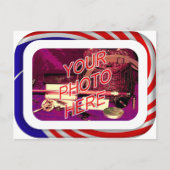 Rot-Weiß- und Blauer Rahmen Postkarte (Vorderseite)