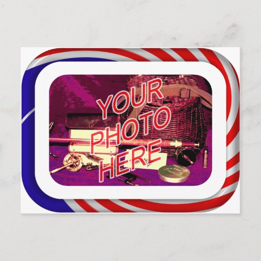 Rot-Weiß- und Blauer Rahmen Postkarte (Vorderseite)