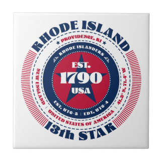 Rot, Weiß und Blauer Rhode Island Keramik Tile Fliese