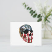 Rot-Weiß- und Blauer Schädel auf der Postkarte (Stehend Vorderseite)