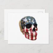 Rot-Weiß- und Blauer Schädel auf der Postkarte (Vorne/Hinten)