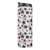 Rot weiß und Blauer Star gesprungen Thermosbecher (Nach rechts gedreht)