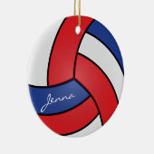Rot, Weiß und Blauer Volleyball | DIY Name Keramikornament (Rechts)