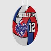 Rot, Weiß und Blauer Volleyball | DIY Text Ornament (Vorderseite)