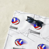 Rot, Weiß und Blauer Volleyball Strandtuch (Beispiel)