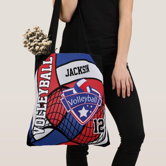 Rot, Weiß und Blauer Volleyball Tasche (Von Nahem)