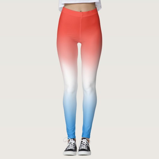 Rot, Weiß und blaues patriotisches Ober Leggings (Vorderseite)