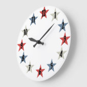 Rot-Weiß- und Blausteine Große Wanduhr (Winkel)