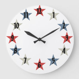 Rot-Weiß- und Blausteine Große Wanduhr