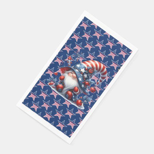 Rot-Weiß- und Blausteine Serviette (Ecke)