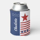 Rot-Weiß- und Blausteine und Streifen Personalisie Dosenkühler (Kanne Rückseite)