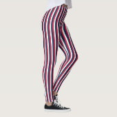 Rot-Weiß- und Blaustreifen Leggings (Rechts)