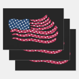 Rot-Weiß- und Blautafeldesign Geschenkpapier Set