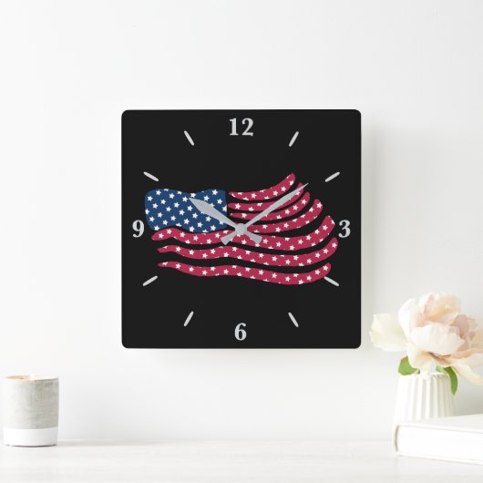 Rot-Weiß- und Blautafeldesign Quadratische Wanduhr (Zuhause)