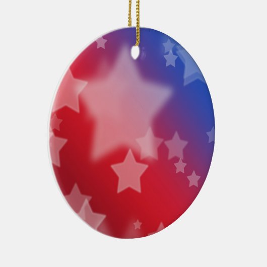 Rot-Weiß- und Blautöne Keramikornament (Rechts)