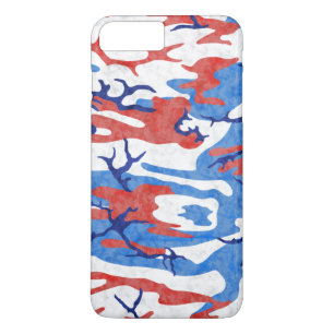 Rot-Weiß- und Blautönen-Camouflage iPhone 8 Plus/7 Plus Hülle