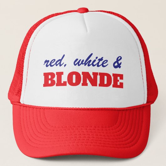 Rot weiß und blondy truckerkappe (Vorderseite)