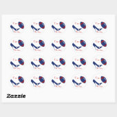 Rot, Weiß und Blue Football Themed Wedding Sticker (Blatt)
