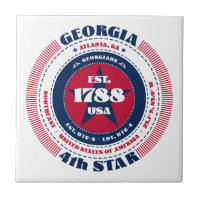 Rot, Weiß und Blue Georgia Keramik Tile