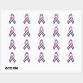Rot, Weiß und Blue Ribbon Round Sticker (Blatt)
