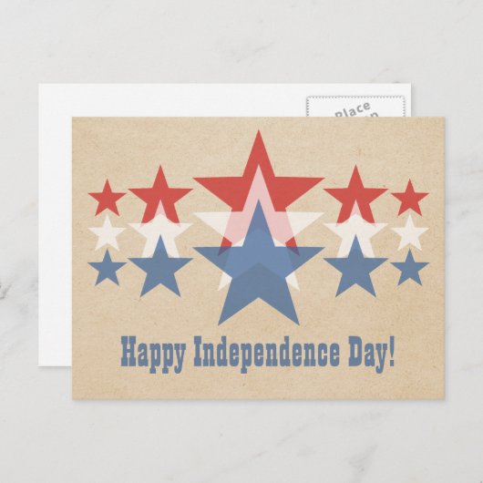 Rot, Weiß und Blue Star Cascade 4. Juli Postkarte (Vorne/Hinten)