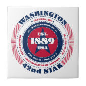 Rot, Weiß und Blue Washington Keramik Tile Fliese (Vorderseite)