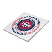 Rot, Weiß und Blue Washington Keramik Tile Fliese (Seite)