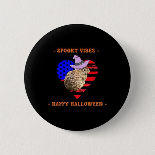 Rot weiß und Boo Funny Funny Halloween Kleidung Button (Vorderseite)