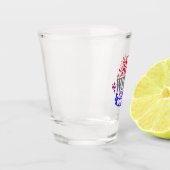Rot weiß und Boost Schnapsglas (Links)
