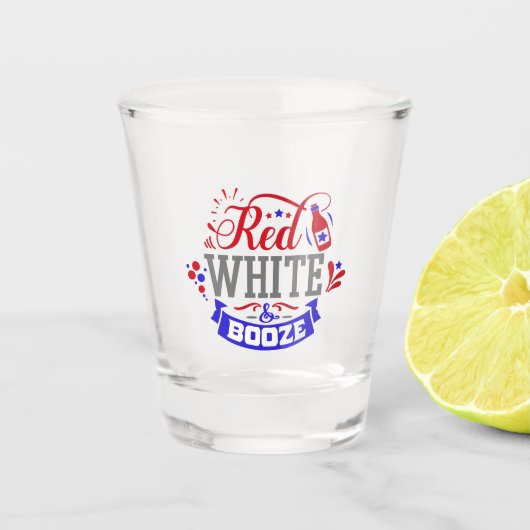 Rot weiß und Boost Schnapsglas (Vorderseite)