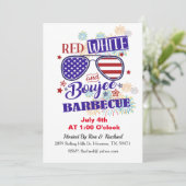 Rot Weiß und Boujee 4. Juli GRILLEN Einladung (Stehend Vorderseite)